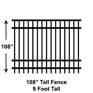 108 Inch - 9 Foot Tall Fence